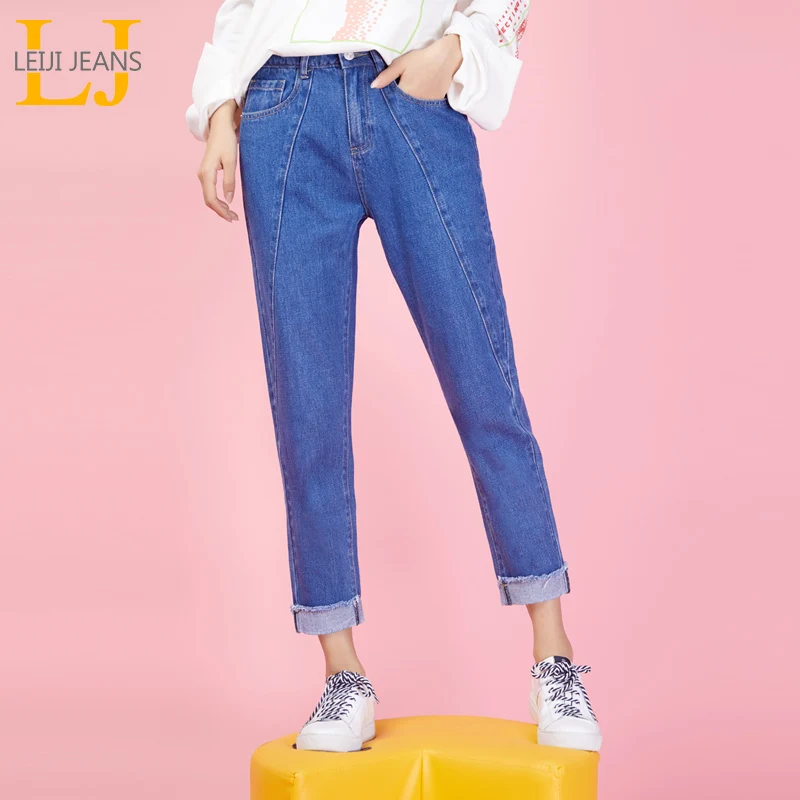 LEIJIJEANS Новое поступление весна эластичная резинка на талии свободные