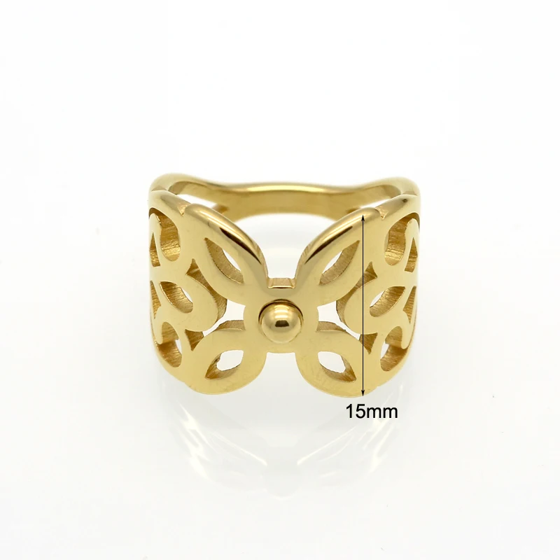 Полые золотые кольца с цветами в стиле панк женские стек простые средней длины