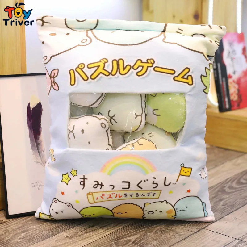 blue Японская анимация Одна сумка San x Sumikko Gurashi уголок биологическая плюшевая игрушка мягкая подушка креативный подарок на день рождения Рождество - Цвет: blue