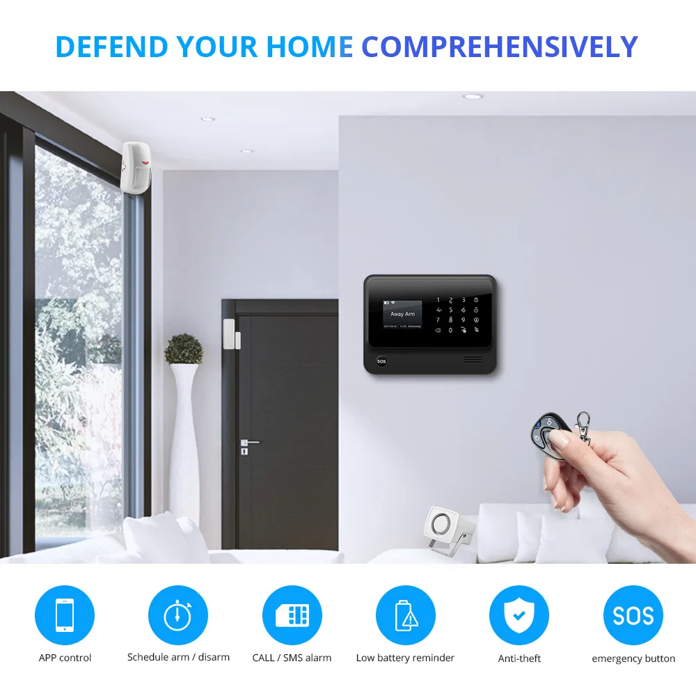 FUERS 3GG90B WIFI 2 4G GSM беспроводная домашняя система охранной сигнализации Английский
