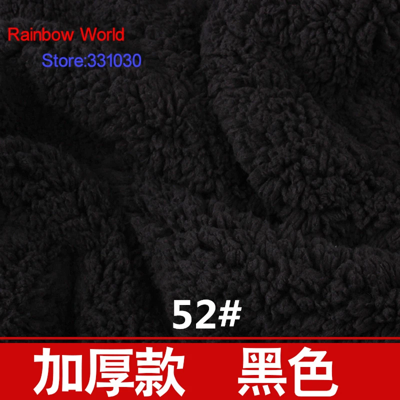 52 # черный 1 метр Толстая берберская флисовая ткань camoFleece Shu Velveteen для
