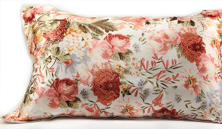 Односторонняя наволочка 1 шт. Mulbery шелковая наволочка с цветочным принтом шелковая наволочка стандартная Королева Король - Цвет: NR23