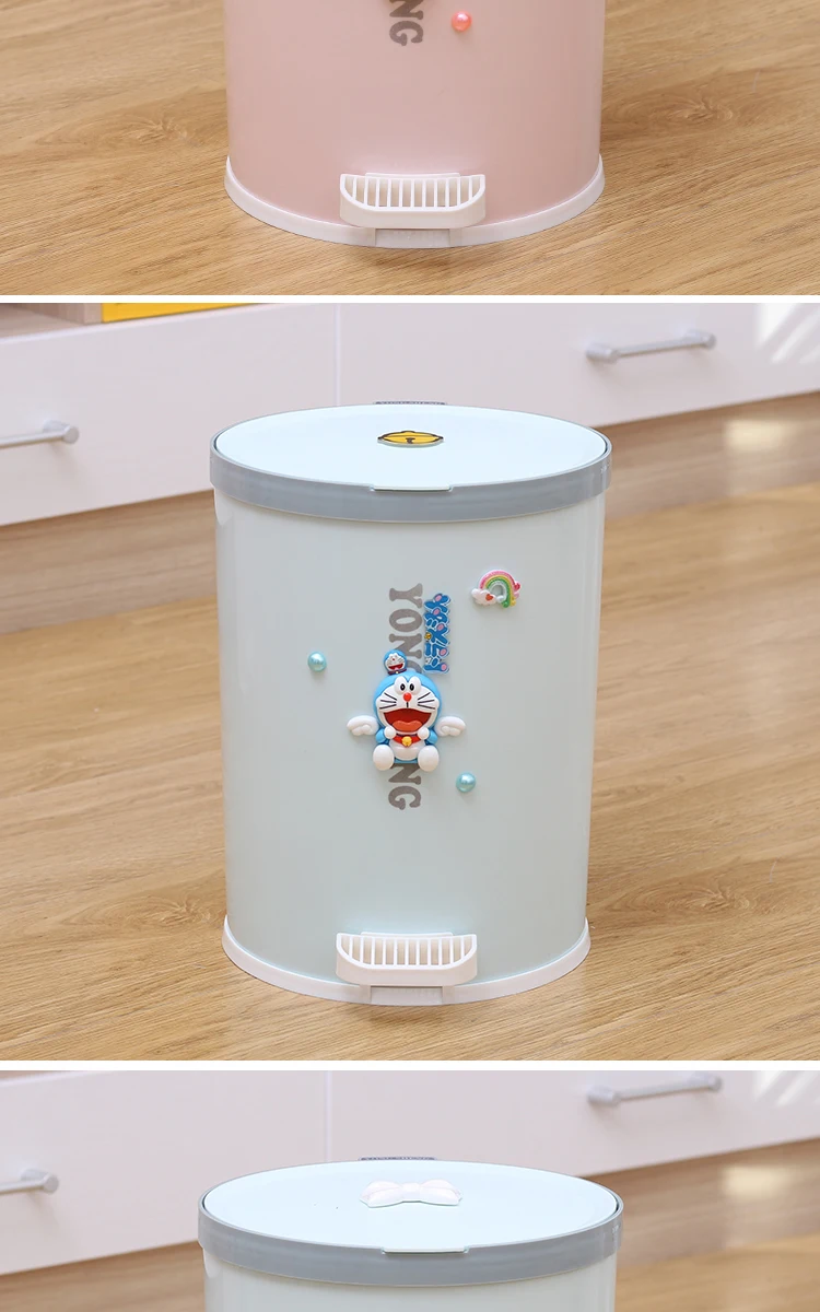 7L/9L мультяшная Милая мусорная корзина hello kitty с педалью для дома гостиной спальни кухонная корзина для мусора с крышкой пластиковое ведро розового цвета