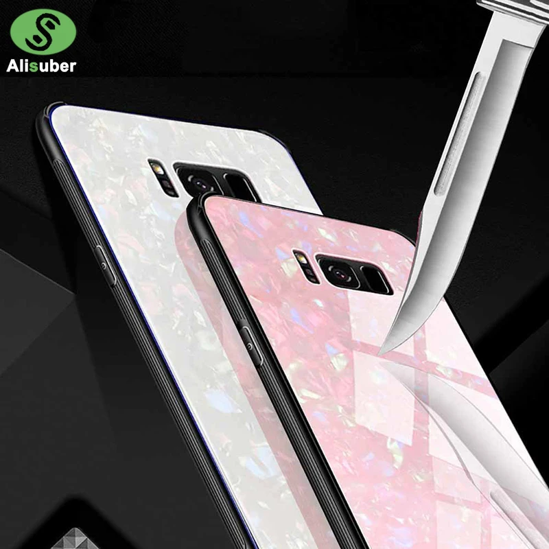 Alisuber чехол для телефона из закаленного стекла с мраморным камнем Sumsung Galaxy S9 Plus