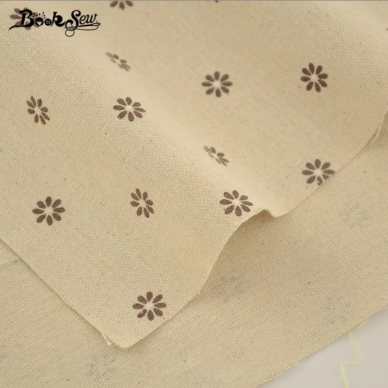 Booksew Sewing Material Tissu Home Textile Tablecloth Pillow Bag Curtain Cushion Zakka Litte Flower Design Cotton Linen Fabric|cotton linen