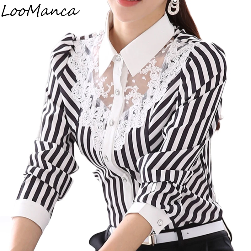 Новинка 2020 кружевные блузки женские с длинным рукавом элегантные тонкие