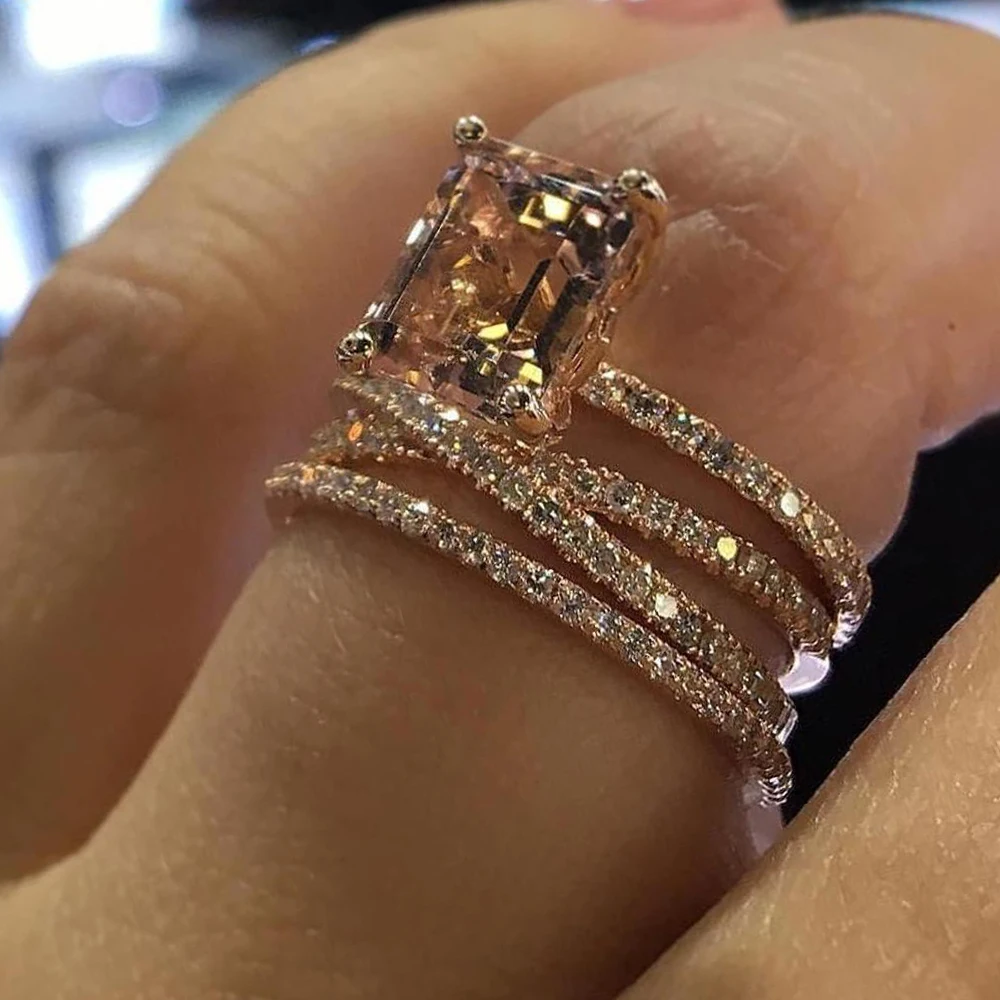 1 шт. Романтический для женщин кольца квадратном каблуке с украшением в виде