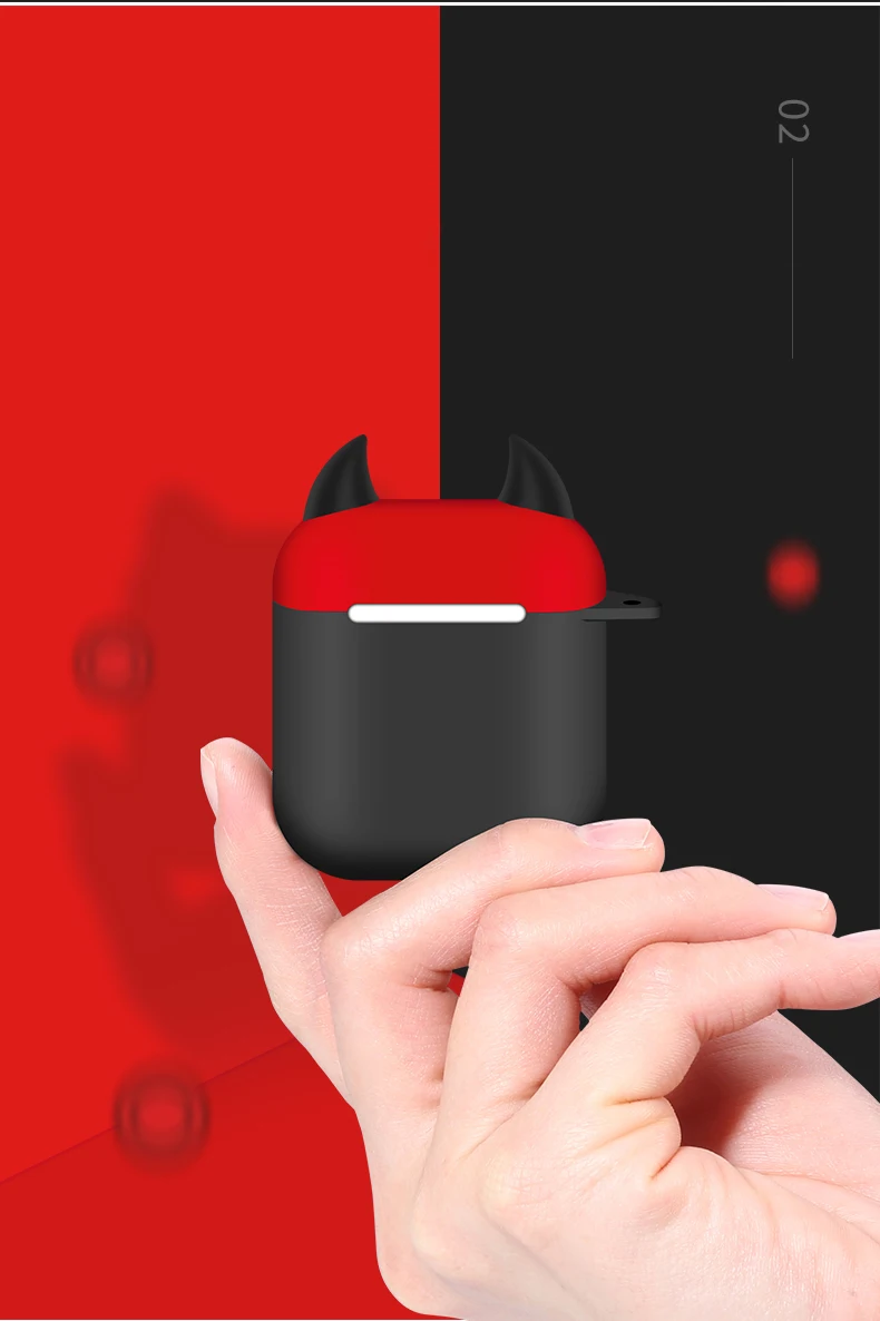 Маленький Дьявол беспроводной Bluetooth наушники чехол для Apple AirPods силиконовые зарядки наушники Чехлы для Airpods защитный чехол