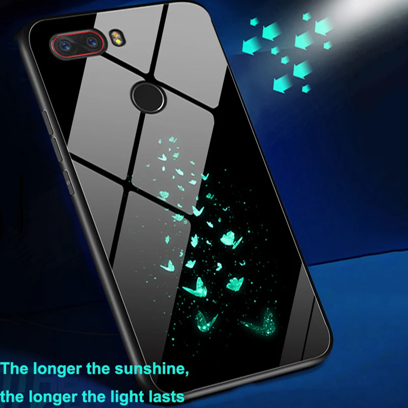 Fashion Luminous Tempered Glass Case For NUBIA Z17lite nx591J cover shell CaseFor Z 17 Z17 lite Cases phone | Мобильные телефоны и