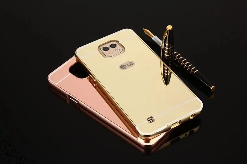 Mirror PC Back Cover Cases For LG X Cam K580 Anti-knock Protection Case Plating Aluminum Metal Frame |