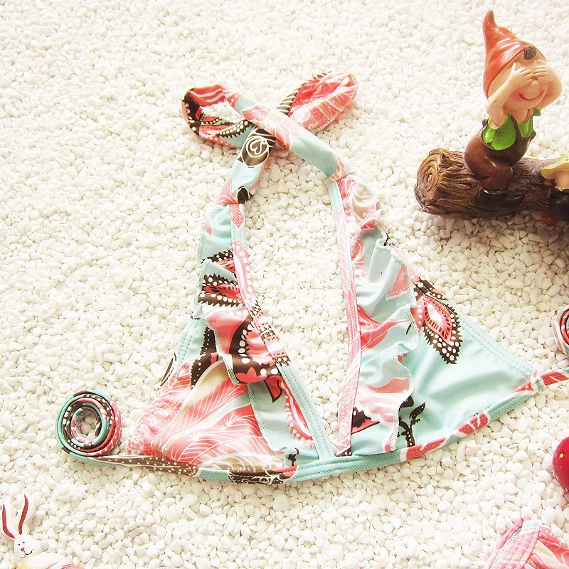 Купальник бикини с цветочным принтом 3 шт./компл.|swimsuit cute|print printswimsuit piece |