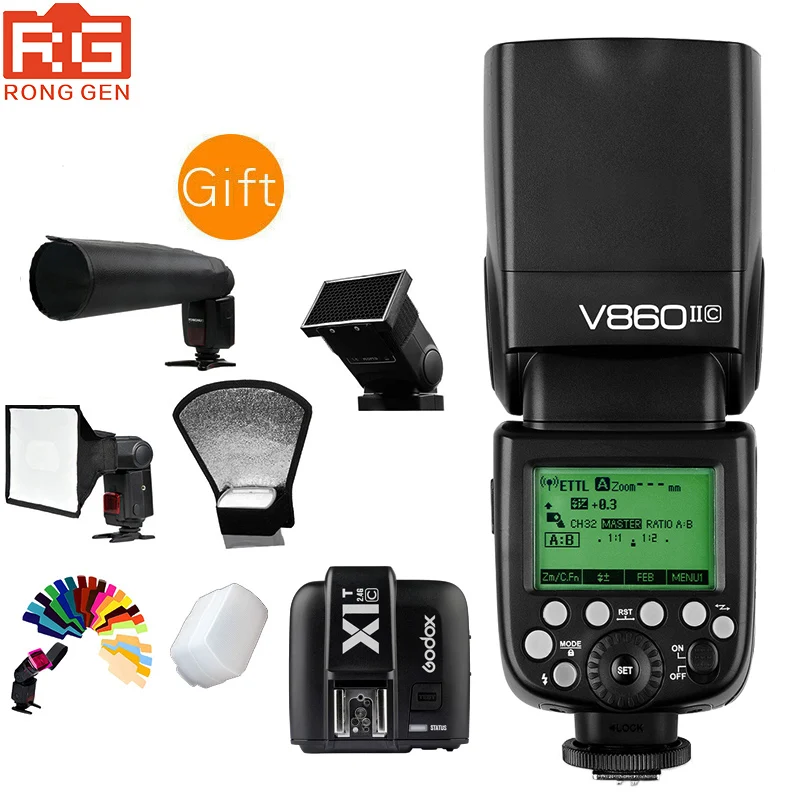 Godox Ving V860II C E TTL HSS 1/8000 литий ионный аккумулятор Speedlite Flash + X1T передатчик для Canon DSLR