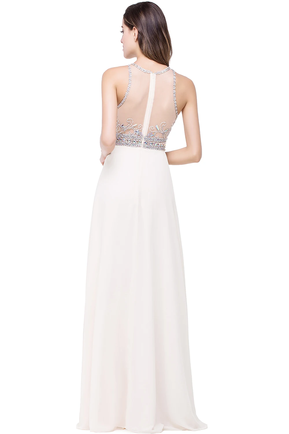 Vestido de festa longo de luxo, женское вечернее платье, шифоновое, с кристаллами, с бусинами, длинное, на выпускной