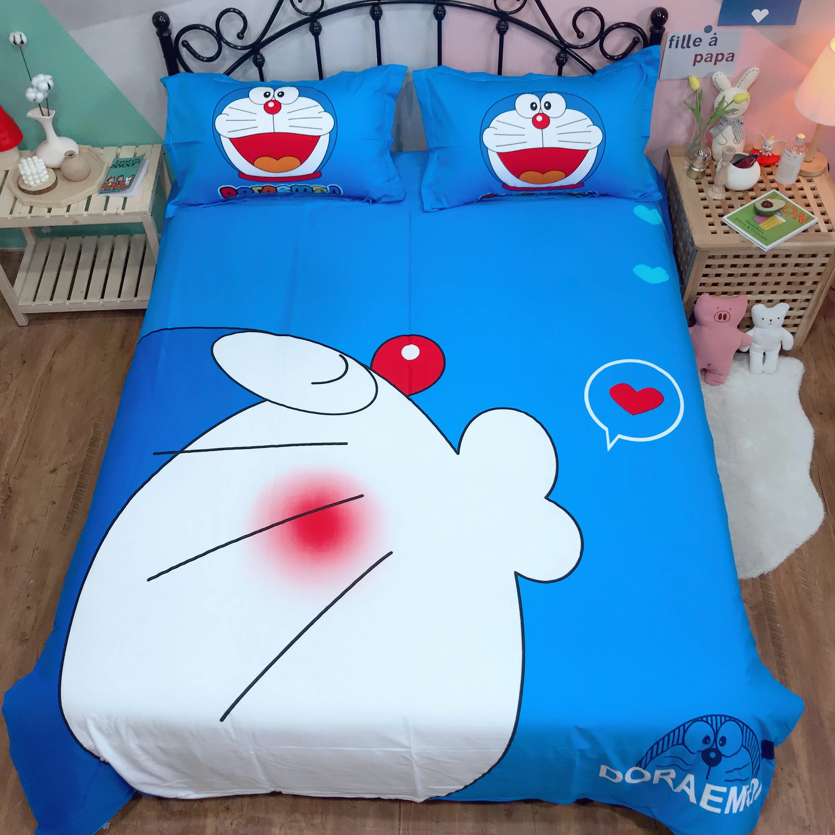 Мультяшный Кот 3d набор постельных принадлежностей для дома Doraemon детская спальня