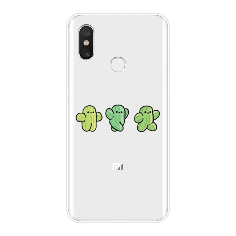 Мягкий силиконовый чехол для телефона Xiaomi MI A1 A2 Lite Mi5 Mi6 Mi8 кактус цветочный задняя