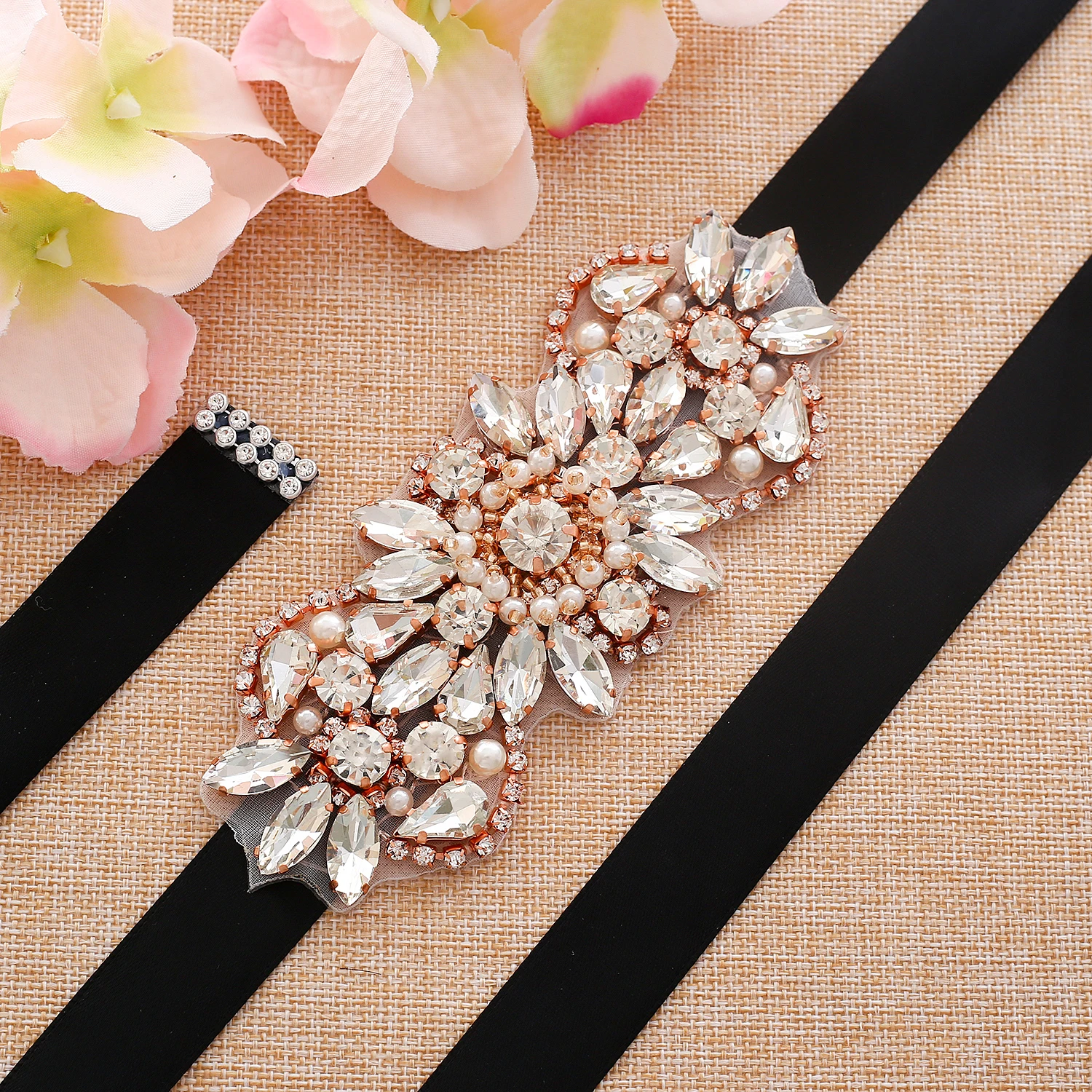 Rose Gold Crystal Bridal Belt Beads Wedding Rhinestones Sash For And Bridesmaid Dresses S212RG | Свадьбы и торжества