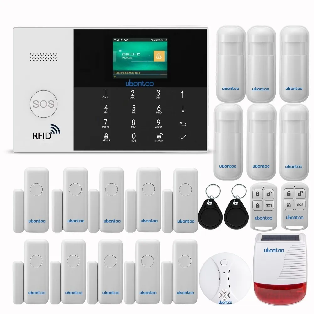 KitD Ubontoo беспроводной охранный датчик домашней безопасности wifi RFID SIM GSM сигнализация Система IOS Android приложение управление ЖК Сенсорная клавиатура - Цвет: KitD