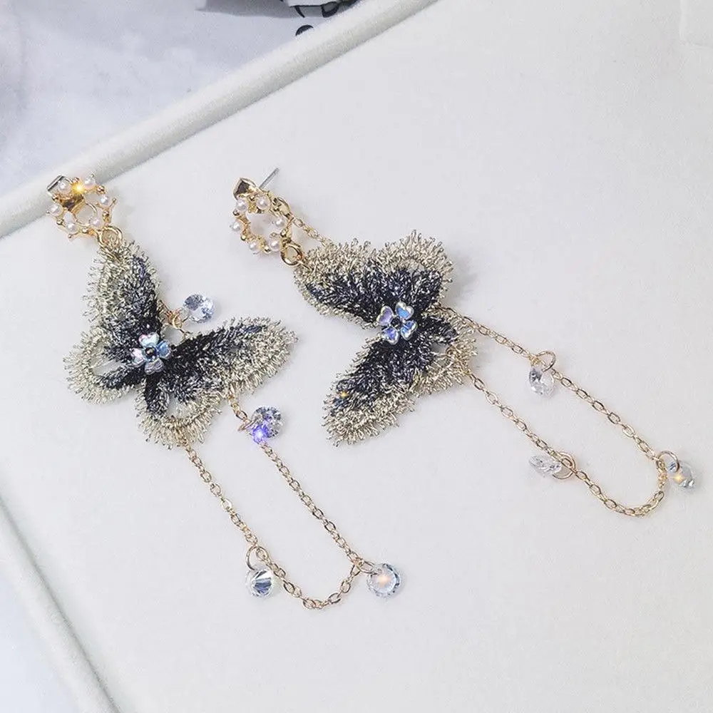 Модная обувь с вышивкой из страз серьги в виде бабочек Для женщин кольцо для