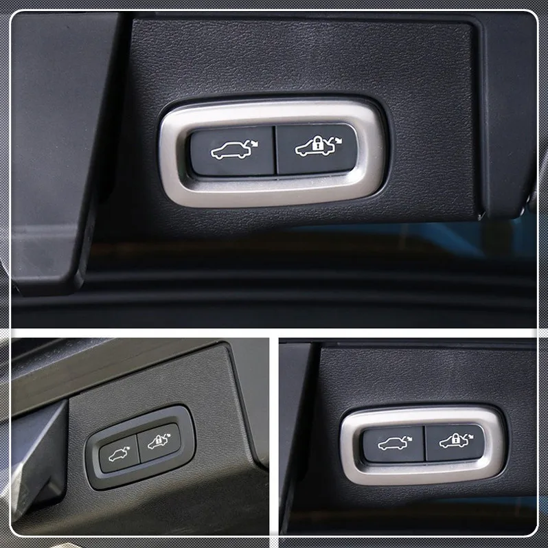 Для Volvo XC60 2018 2019 / XC90 2015 2016 2017 Внутренняя крышка багажника из нержавеющей стали для