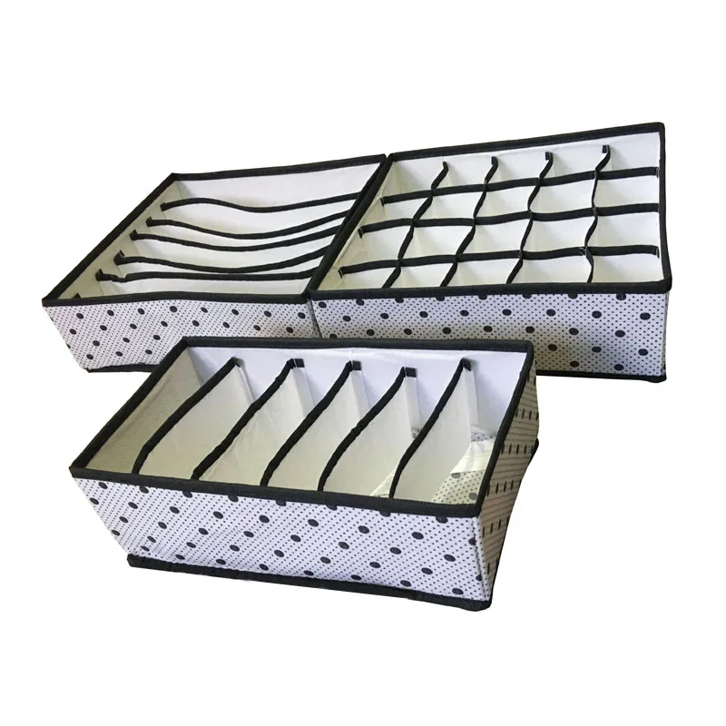 3pcs-set 3 шт./компл. мульти-размер бюстгальтер нижнее белье Органайзер складная коробка для хранения дома нетканый шкаф с выдвижными ящиками органайзер для шарфов носки - Цвет: 3pcs-set
