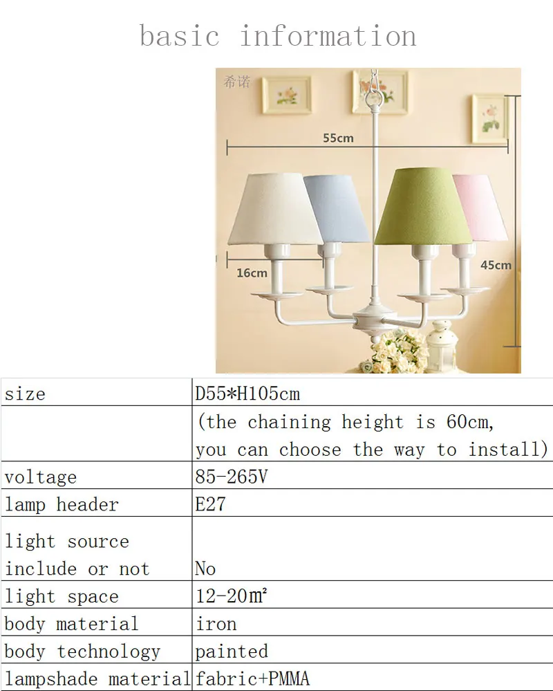 4 руки детская кровать Люстра для фойе гостиной крытый светильник Европейский