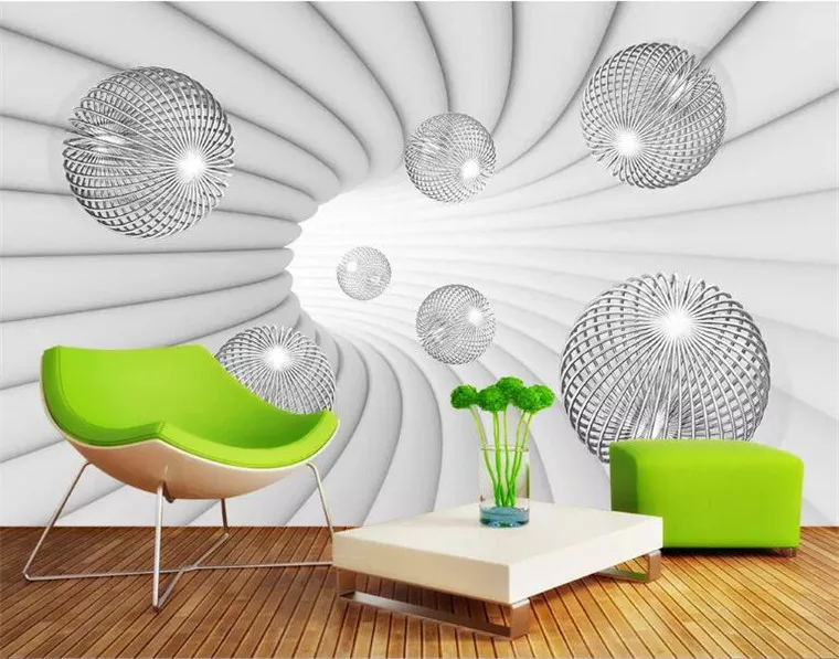 

Modern 3D Stereoscopic Ball Mural Wallpaper Living Room Study Background Wall Painting Space Extension