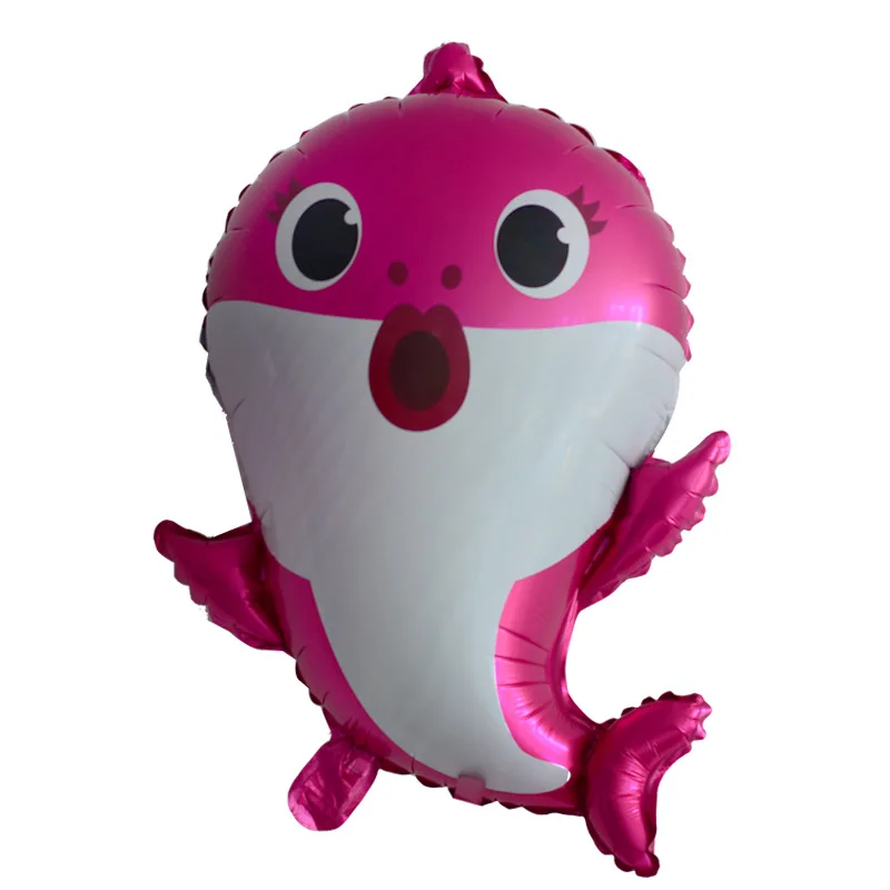 rose red shark Shark Foil Balloons Latex Shark ballon Birthday party decorations kids Inflatable Toys Baby Shower Boys Fish Globos Shark Balls - Цвет: rose red shark