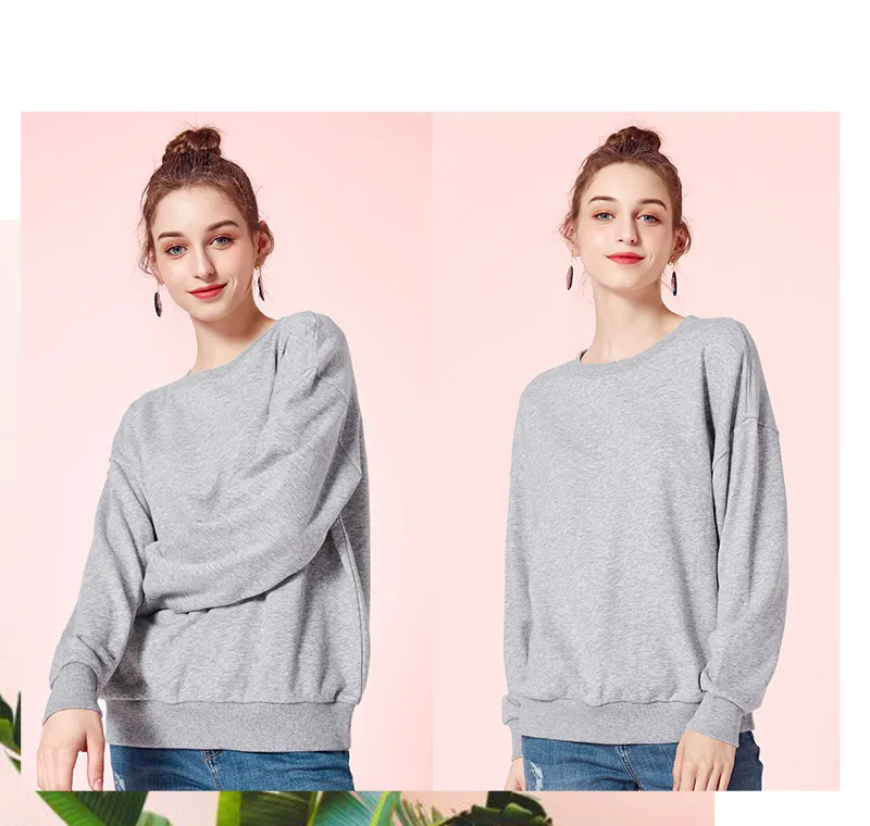 SEMIR, Женская толстовка, пуловер, толстовка с ребристой горловиной, манжетами и подолом, модные однотонные толстовки для девочек, топы на осень