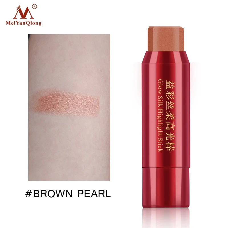 Glow Silk Highight Stick Highlighter Foundation Bronzer Contour Makeup 3D Water-proof Face Cream Rainbow Highlight Make Up | Красота и