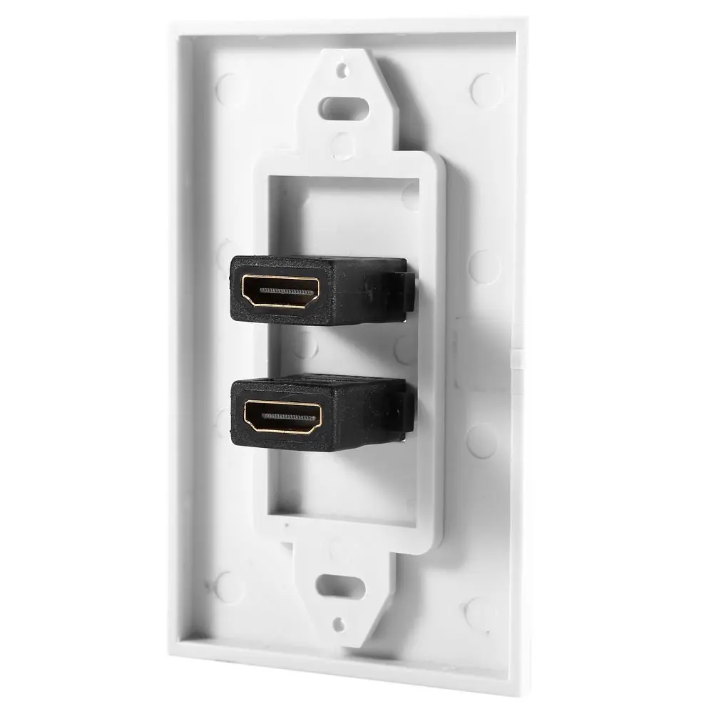 New Style HDMI 2-Ports Wall Face Plate Panel Outlet 1080p Cover Coupler Socket HOT Electrical White | Обустройство дома