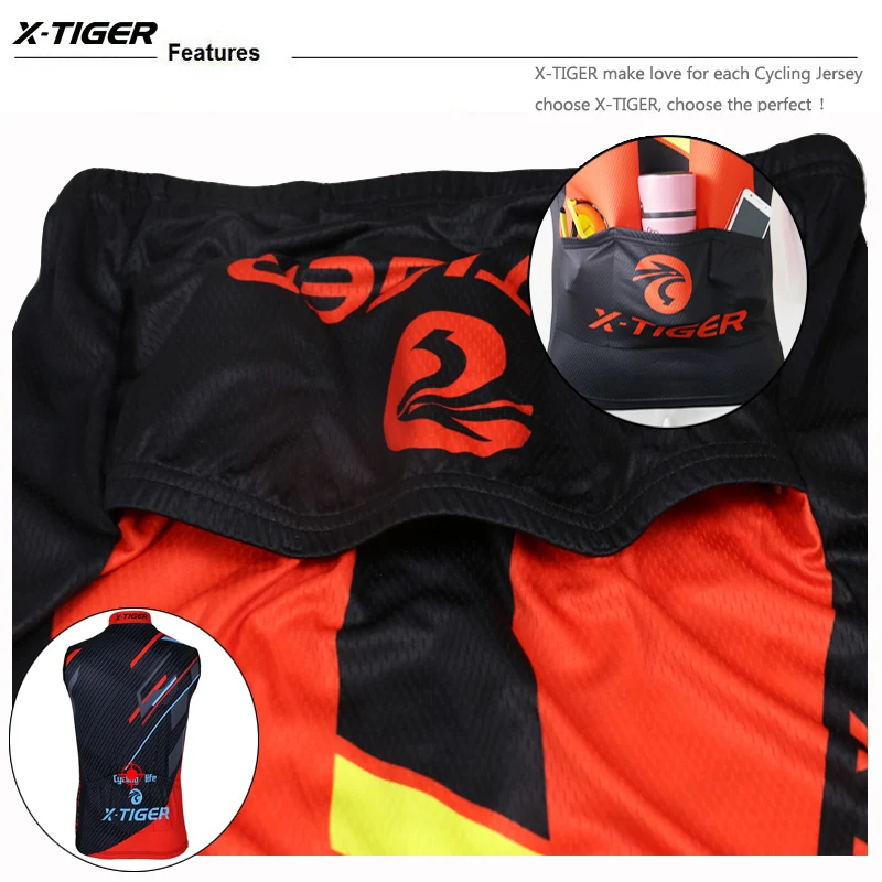 Велосипедная майка X Tiger Pro из 100% полиэстера для езды на велосипеде MTB без
