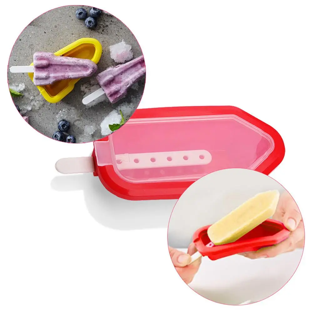 4Pcs Silicone Ice Cream Popsicle Mould Summer Non-toxic Mold Innovative Cute Homemade Stick Maker |