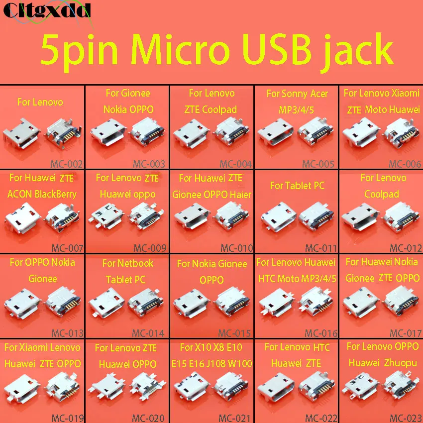 Cltgxdd 2 шт. разъем Micro USB 5 контактный для зарядки Lenovo Huawei Xiaomi ZTE MP3 MP4 MP5 планшетный ПК и