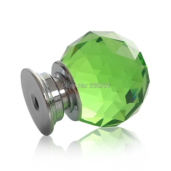 9PCS Green Glass Crystal 40mm Ball Shaped Furniture Knobs Drawer Pulls Cabinet Handles Kitchen Cupboard Door Home Decor | Обустройство
