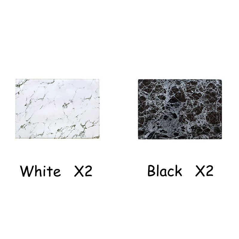 2White 2Black Baispo ПВХ Мраморный Ретро коврик, противоскользящий Теплоизоляционный Западный коврик для еды, Настольный коврик для ресторана, дома, кофе, водные подставки - Цвет: 2White 2Black