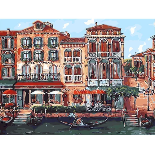 E073 Раскраска по номерам на холсте Grand Building Art Краска по номерам картины Рисование цифровой нумерации набор для декора дома - Цвет: E073