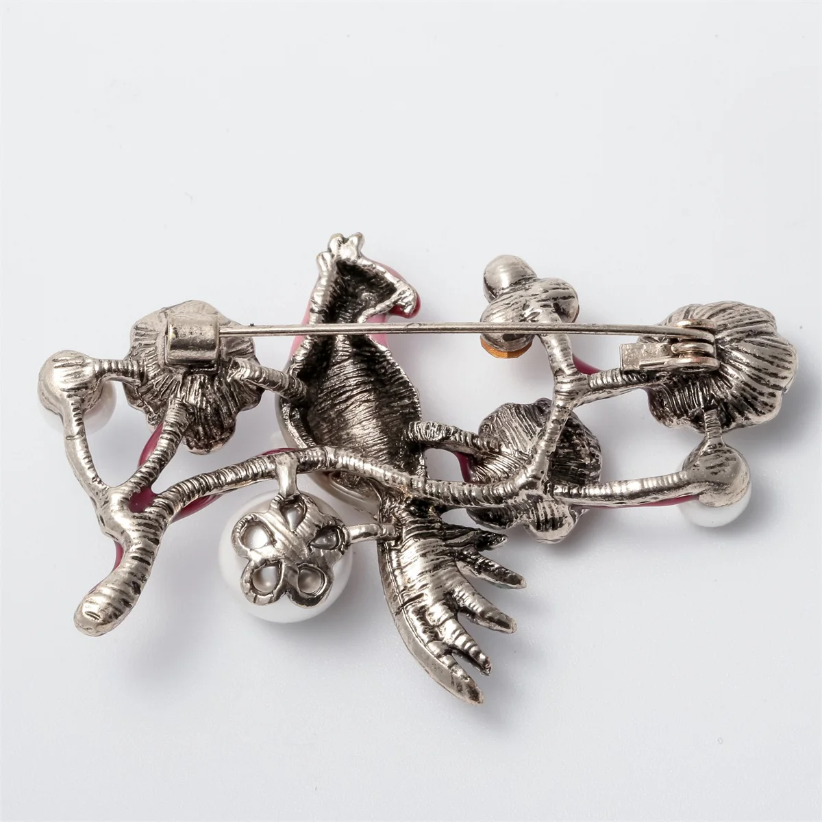 Птица цветок с жемчугом и кристаллами изготовленная на заказ Коллекция