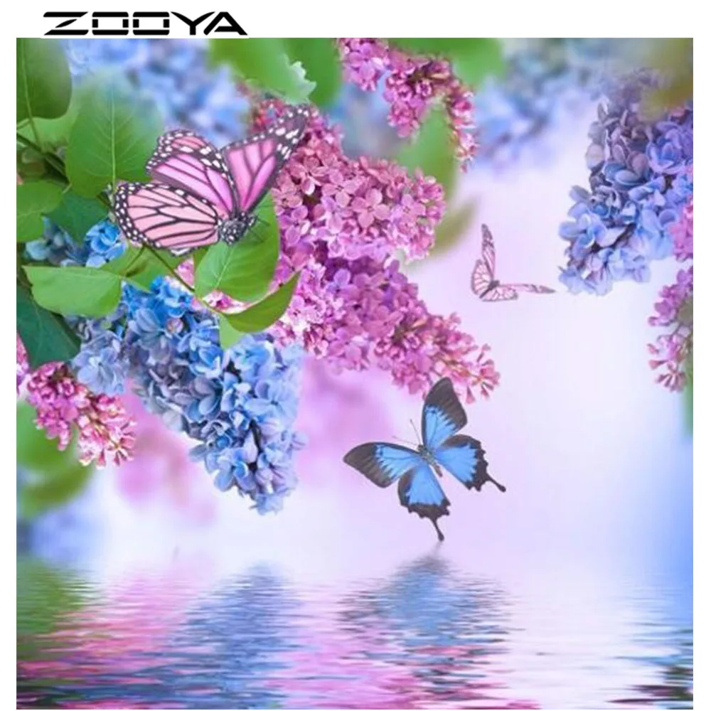 ZOOYA 3D DIY Алмазная вышивка картина крестиком Мозаика Цветы бабочки Стразы