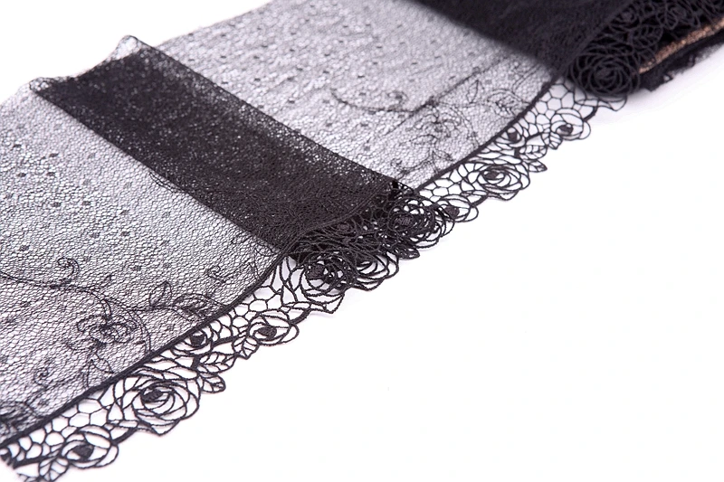 2Yards Black Exquisite Embroidered Flower Lace Trim High Quality Fabric DIY Craft&ampSewing Dress Clothing Accessories ~ | Дом и сад