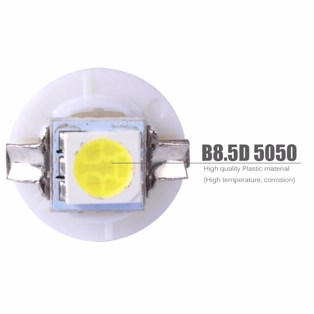 AutoEC 20 шт. автомобильные лампы освещения приборов B8.5D 1 SMD 5050 LED DC12v автомобильный
