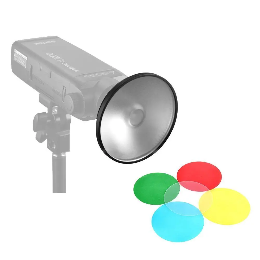 Godox AD-M Standard Reflector Beauty Dish with 5 Color Filters Diffuser for AD200 AD180 AD360 AD360II Speedlite Flashes | Электроника