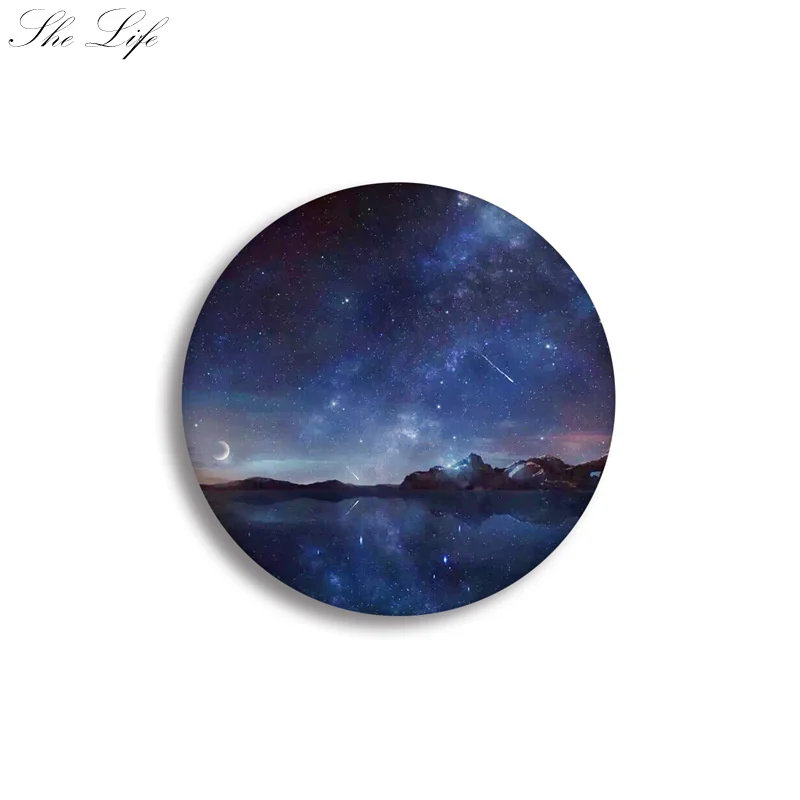Romantic Round Shape Starry Night Sky Badge Backpack Clothing Hat Bag Fashion Accessory