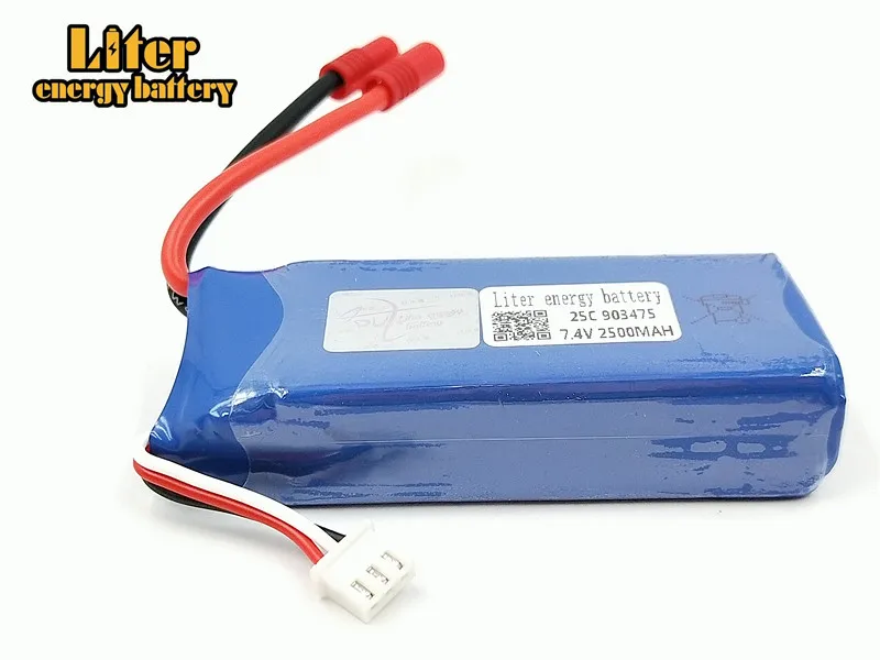 

7.4V 2500mAh X8C X8W X8G quadrocopter 7.4V 2500mAh high capacity Lipo battery 903475 Multiple outlets NO.6 plug