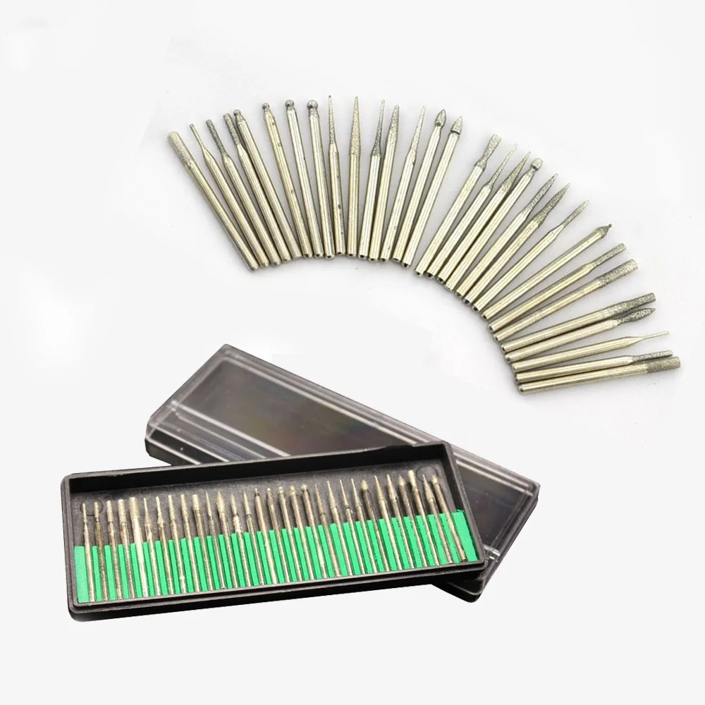 

30pcs /set Titanium Alloy Abrasive Needles 3mm Shaft Grinding Head Polishing Needles Dremel Electric Mini Drill Accessories