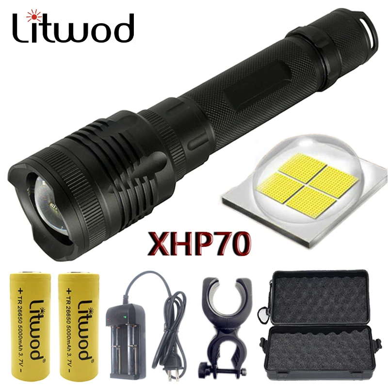 Z20 Litwod P78 CREE XHP70 конвой Объектив 32 Вт чип лампа 18650 3200lm Мощный тактический