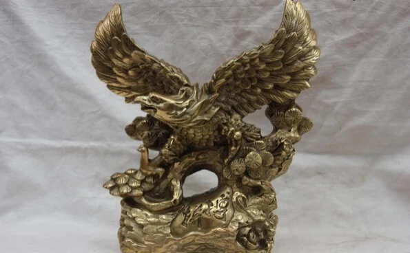 Песня voge gem S1243 9 Китайская народная Изысканная медная бронза фэн-шуй awing Fly Eagle