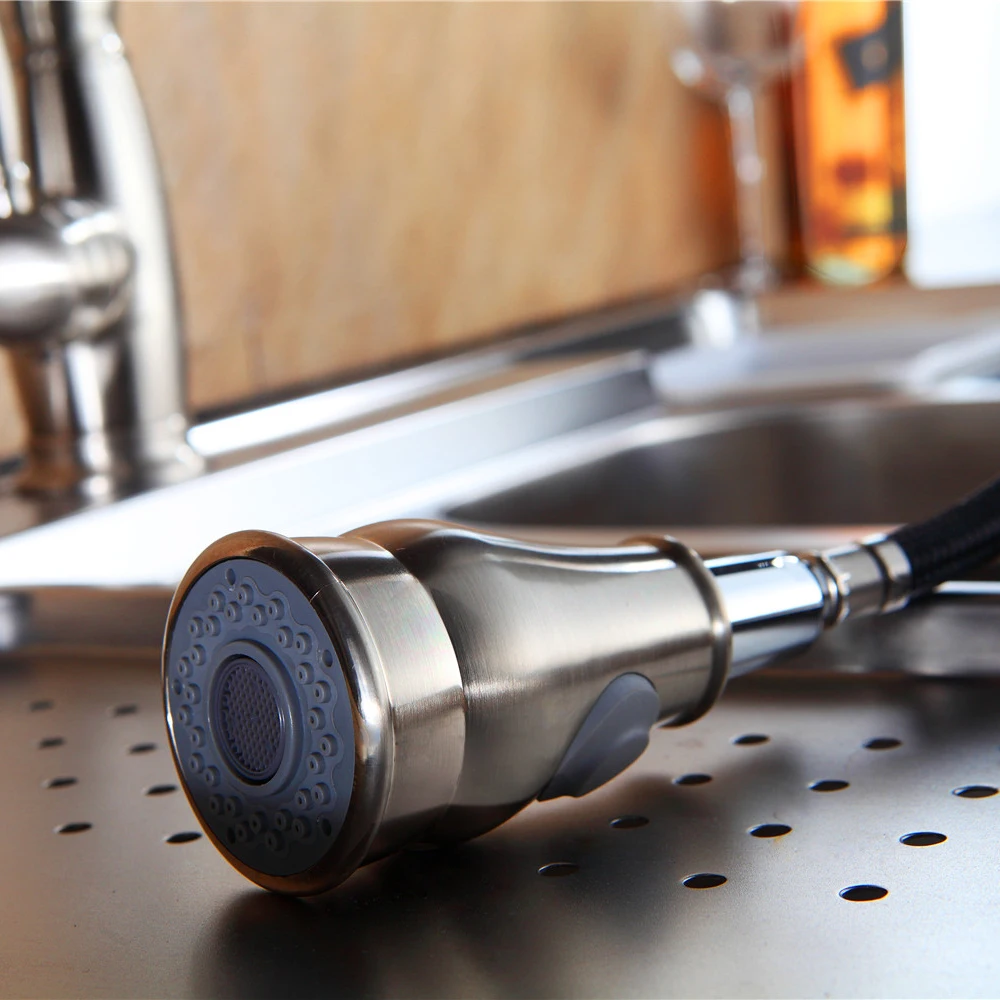 Выдвижной кухонный смеситель хромированный никелевый Черный кран для раковины