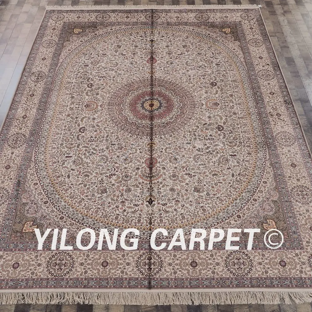 Koop Yilong 9'x12 'Handgemaakte Turkse Medallion Tapijten Antieke Perzische Zijden Tapijten (LH168A9x12)