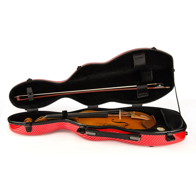 Высокое Качество Италия Кристина Прямоугольник Красный скрипка случае 4/4 углеродного стекловолокна случае скрипки аксессуары