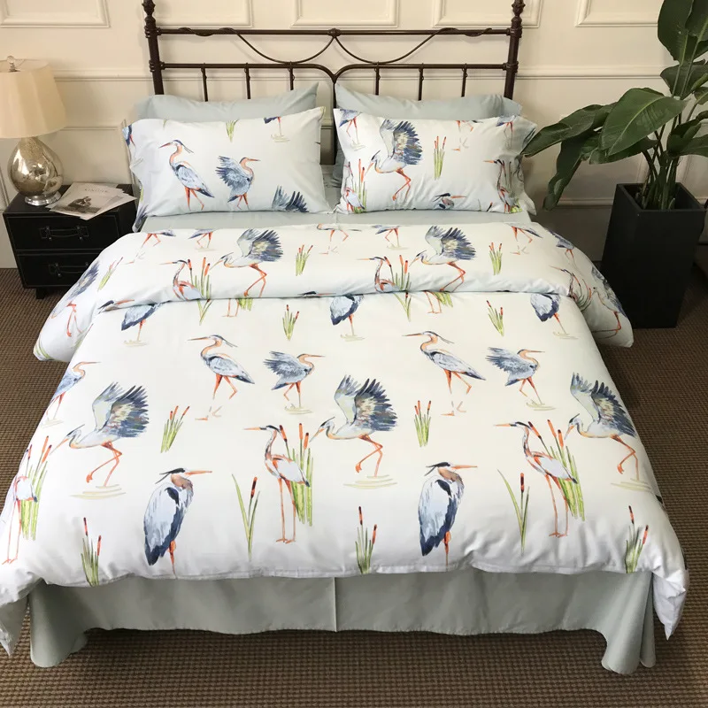 Новый комплект постельного белья из 100% чесаного хлопка с пододеяльником и